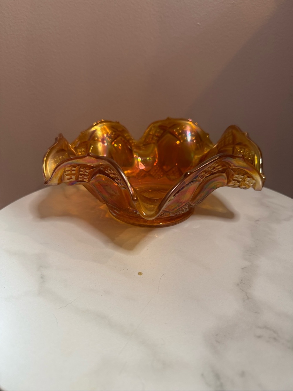 Imperial Glass Marigold Carnival dish